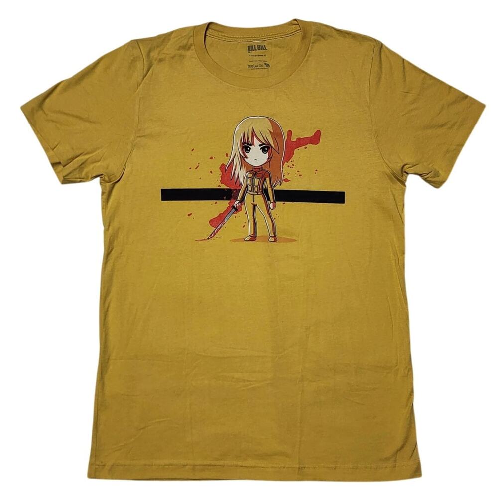 Kill Bill Beatrix Kiddo T Shirt Katana Anime Yellow Men's Medium